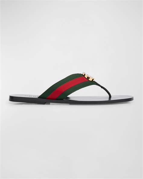 gucci men thong sandals|Gucci Men's Kika Thong Slide Sandals .